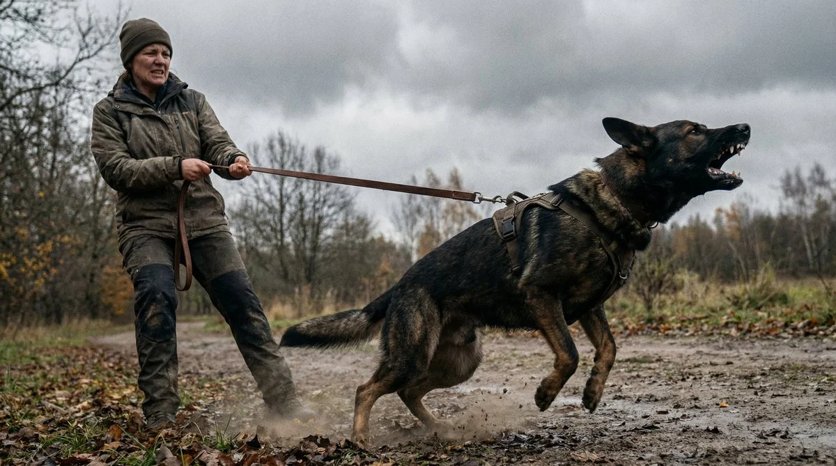 Stressed owner with reactive dog